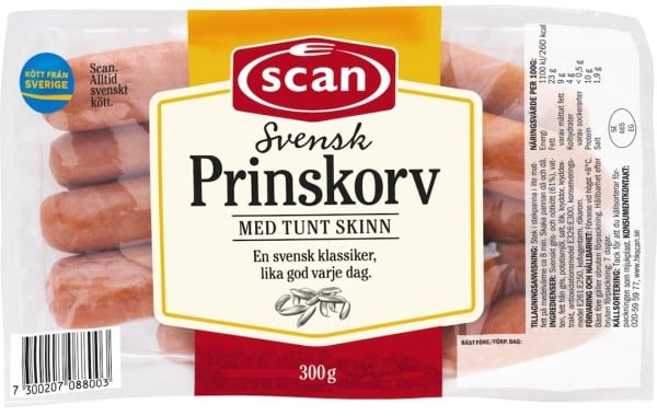 Scan Prinskorv Med Tunt Skinn