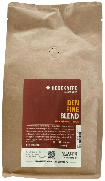 Hedekaffe Den Fine Blend Bohnen